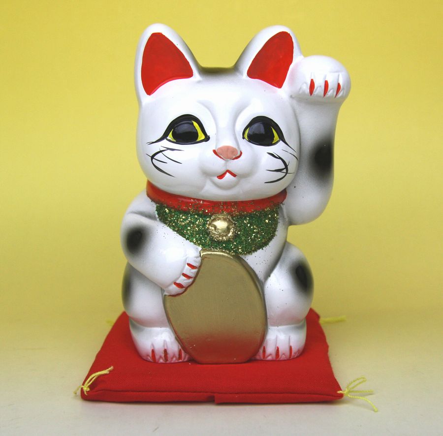 楽天市場】プラボトル入招福 招き猫（まねきねこ）4号小判 左手上げ