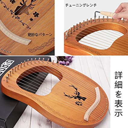 楽天市場】1個 19弦 木製竪琴 ライアーハープ マホガニー製 弦楽器
