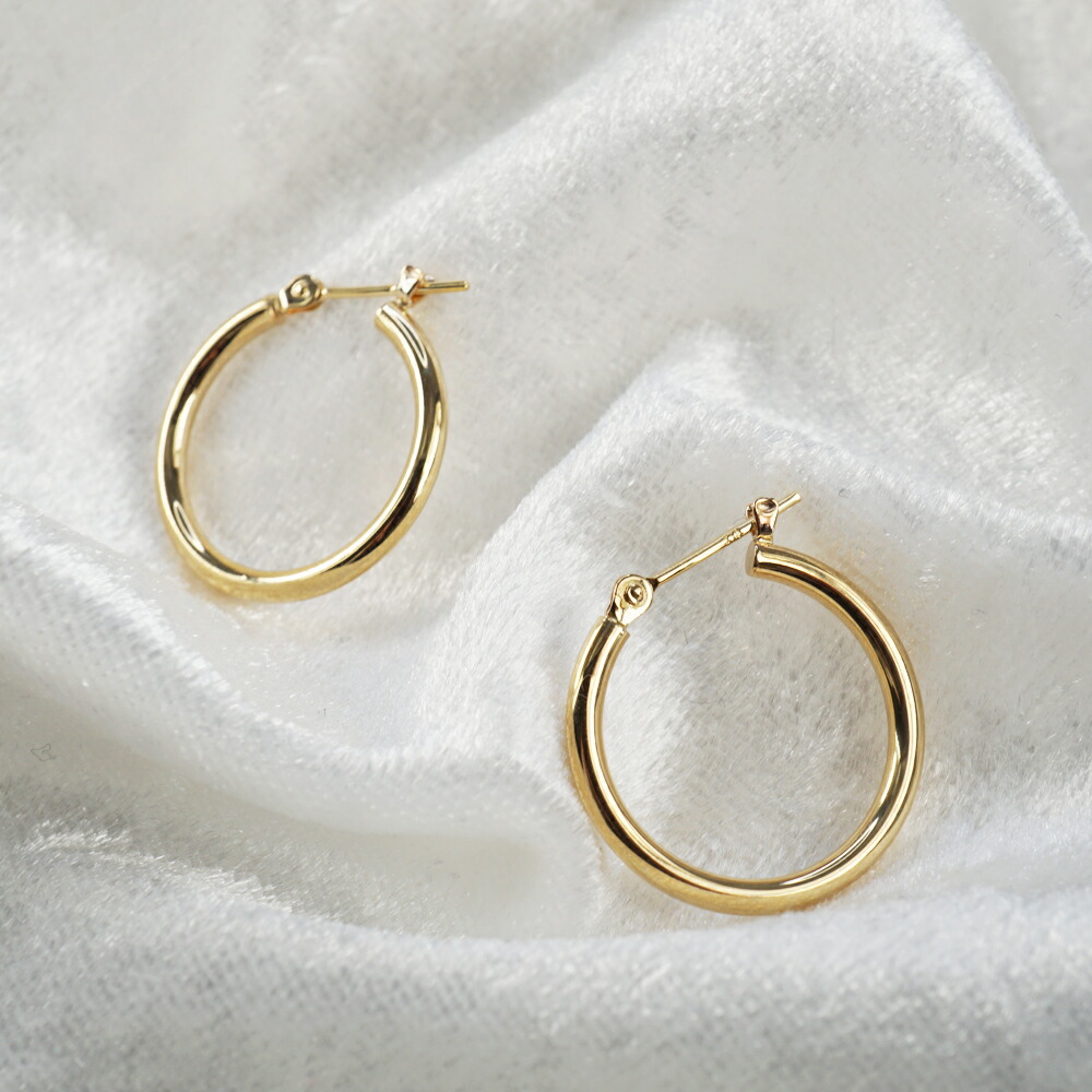 楽天市場】フープピアス K18 イエローゴールド K18刻印 18金 シンプル