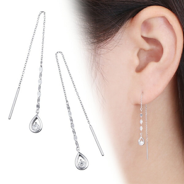 楽天市場】K18ホワイトゴールドダイヤモンドピアス : ジュエリーツツミ