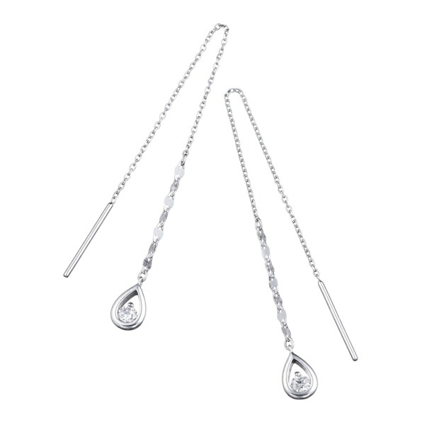 楽天市場】K18ホワイトゴールドダイヤモンドピアス : ジュエリーツツミ