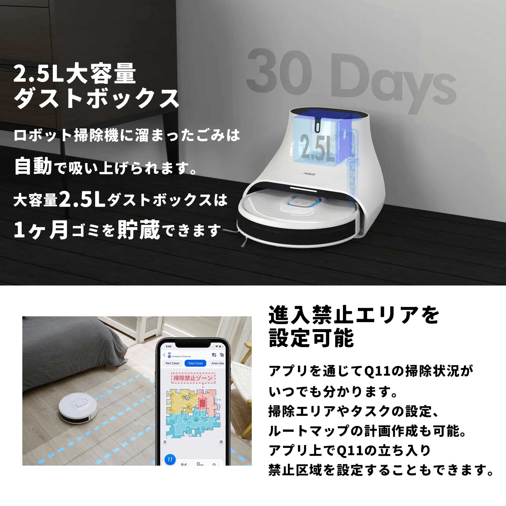 楽天市場】Neabot Q11 掃除・水拭き 自動ゴミ収集 ロボット掃除機 超