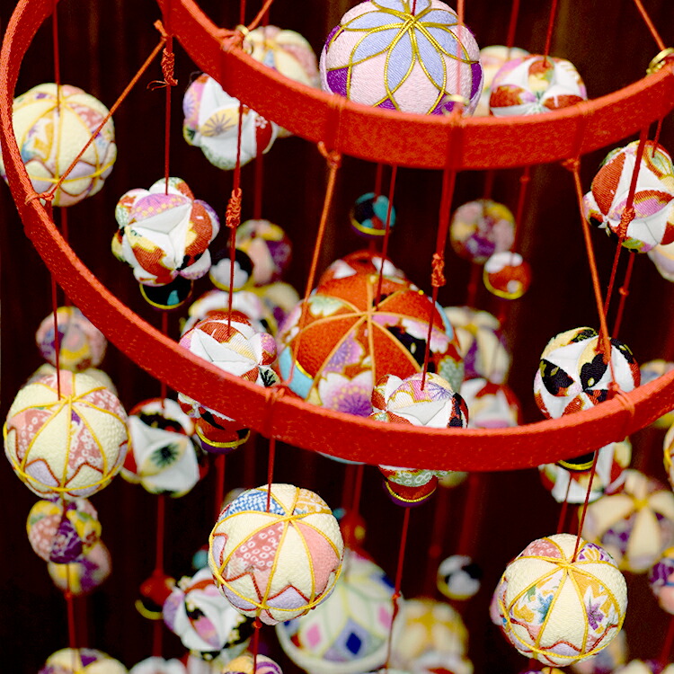 希少レア】 ちりめん細工 吊るし飾り 雛飾り 縮緬 手毬 七宝毬