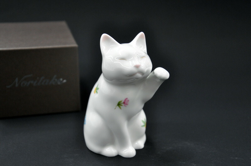 ノリタケ 猫 ネコ 置物 Noritake 高さ約15cm ノリタケ 猫 ネコ