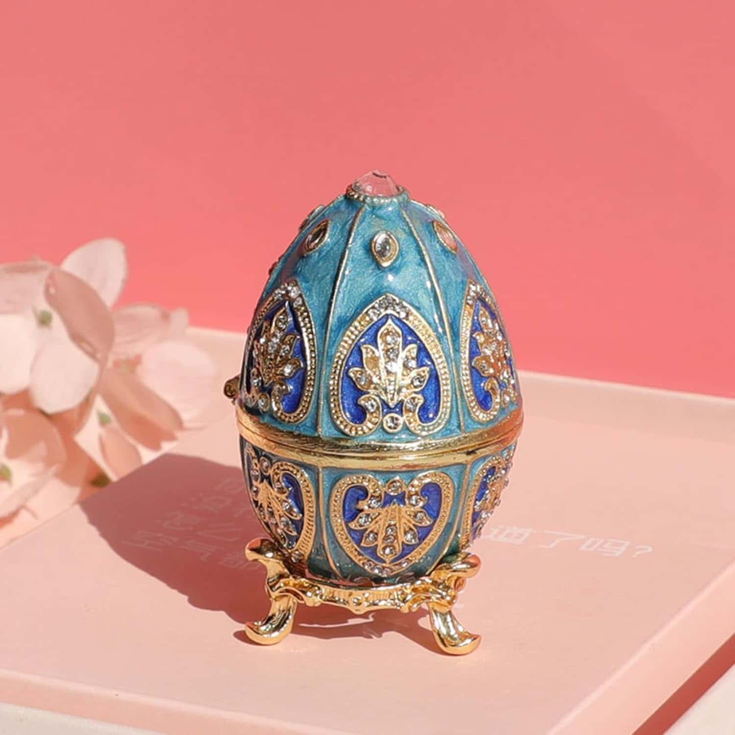 楽天市場】卵型 ジュエリーボックス 合金製 イースターエッグ型