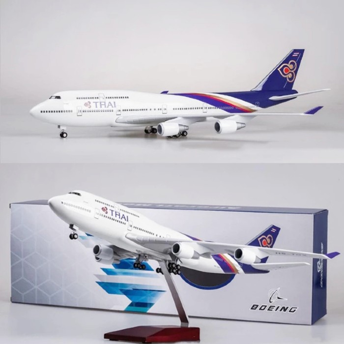 楽天市場】タイ B747 模型飛行機 LEDライト ランディングギア 専用