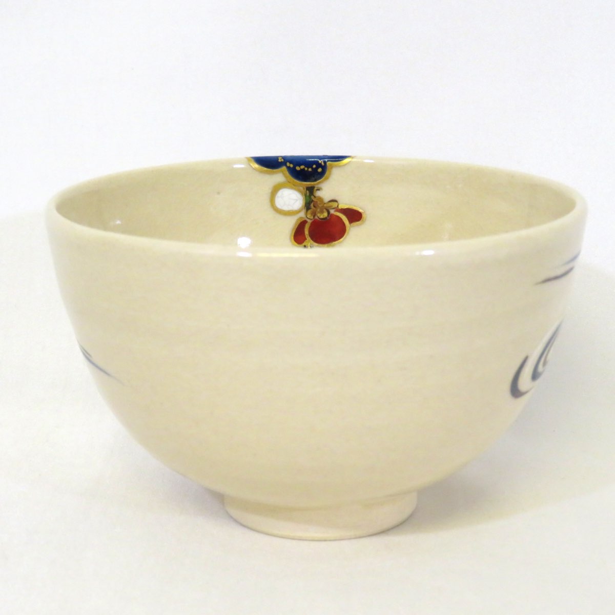 美品】眞葛香斎桜花筏茶碗共箱あり26