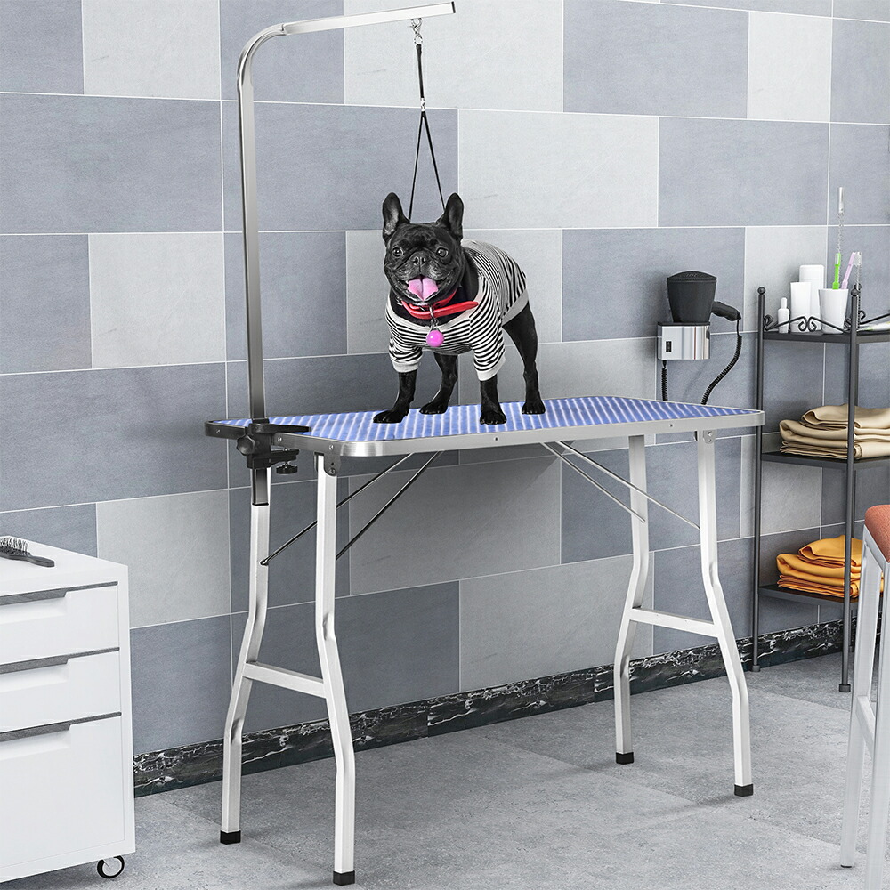 楽天市場】トリミングテーブル 収納カゴ付 折りたたみ トリミング台