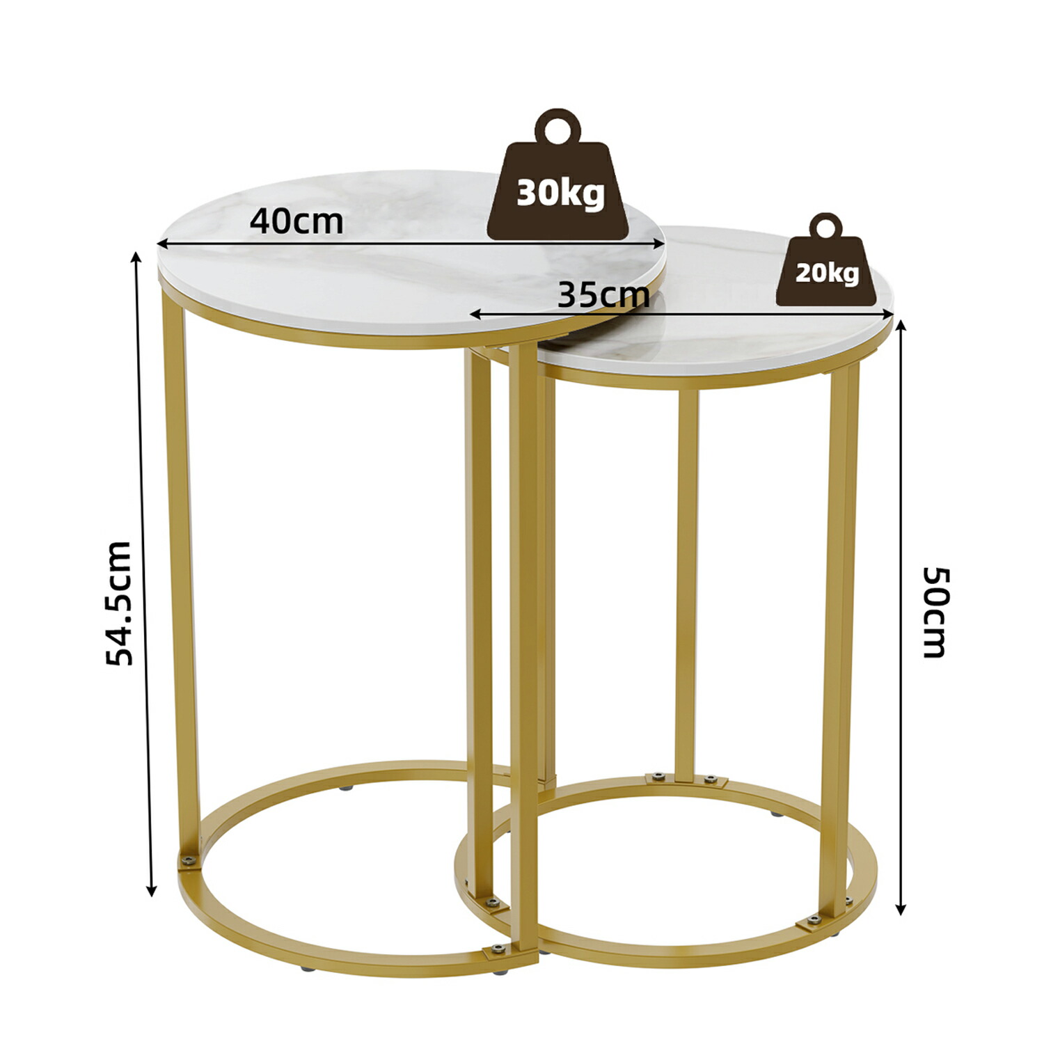 楽天市場】FATIVO ネストテーブル サイドテーブル 丸 大理石 2個セット