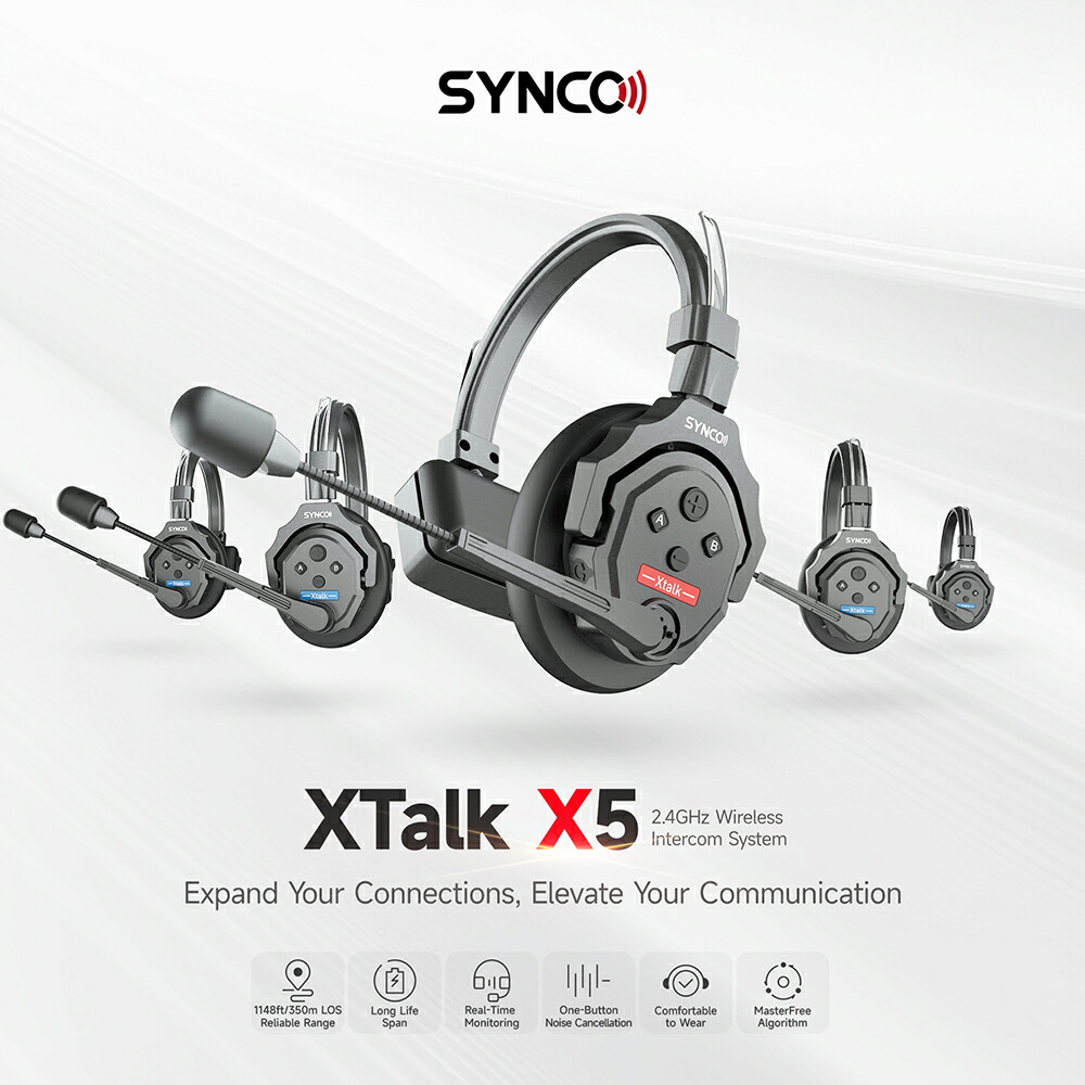 楽天市場】SYNCO Xtalk X5 ワイヤレスインカムヘッドセット 2.4G 通信