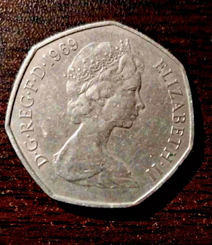 楽天市場】レア 1969 ニュー ペンス 50 ペンス イギリス エリザベス 2
