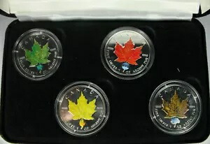 楽天市場】カナダ 2004 カラー メープル リーフ $ X 1 オンス銀貨