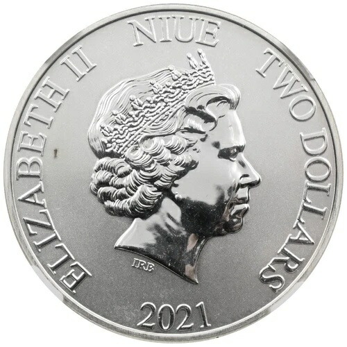 2021年 ニュージーランド 銀貨 エリザベス2世 ニウエ コインカプセル入