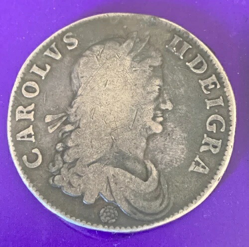 イギリス 1662年チャールズ2世 クラウン銀貨 希少コイン