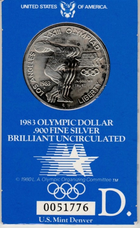 アメリカ1983 オリンピック ドル 銀 プルーフ コイン 1983年