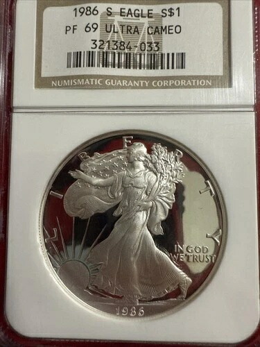 1986 S シルバー アメリカン イーグル プルーフ $1 NGC PF69 ウルトラ