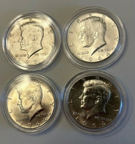 1964年ケネディハーフダラー4枚セット（90%銀封入）