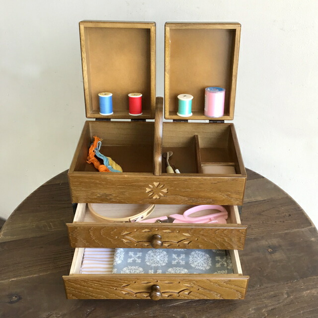 楽天市場】ソーイングボックス 裁縫箱 ソーイングセット 木製 おしゃれ