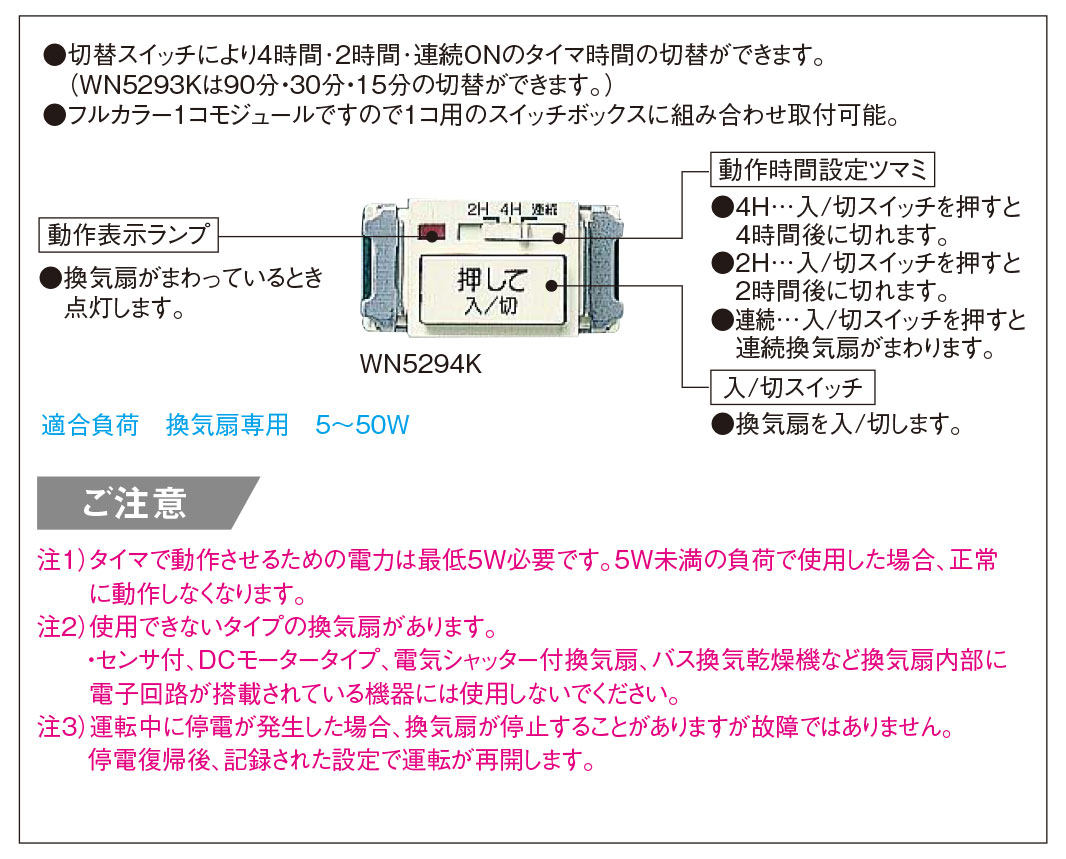 楽天市場】パナソニック フルカラー配線器具 埋込電子浴室換気タイマ