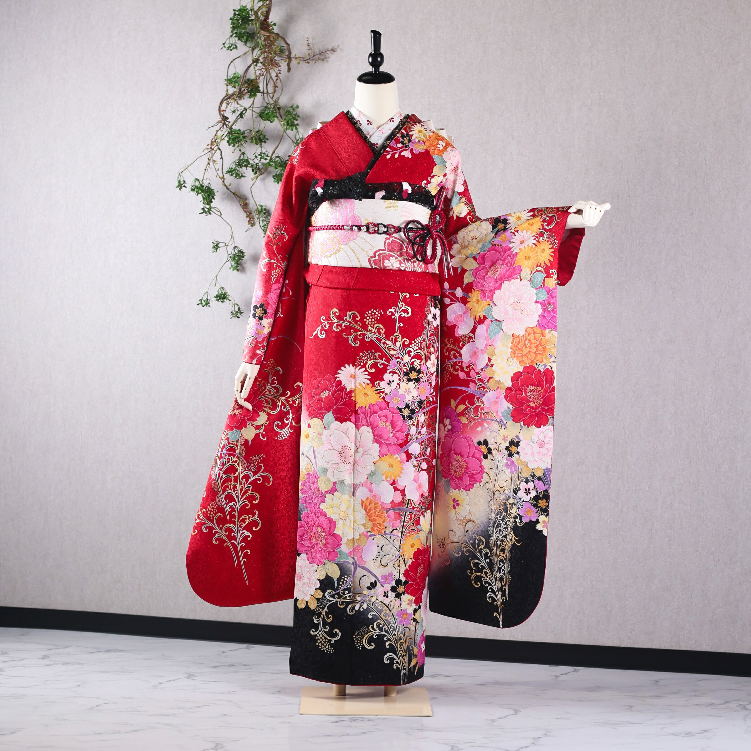 楽天市場】【中古】振袖 7点フルセット M〜Lサイズ 振袖セット 振袖