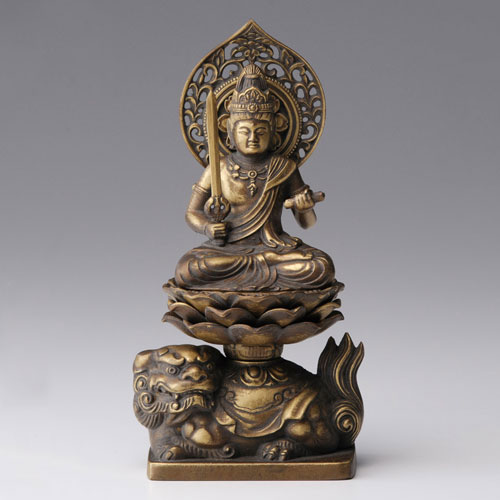 楽天市場】仏像・八体仏 高岡鋳物 文殊菩薩 15cm (BZ-003) 卯年生まれ