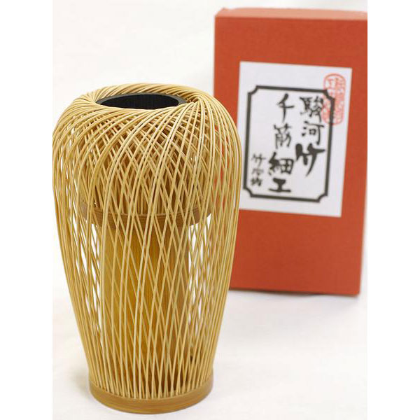 楽天市場】駿河竹千筋細工 花器 華つぼ 静岡県伝統工芸品 伝統工芸士