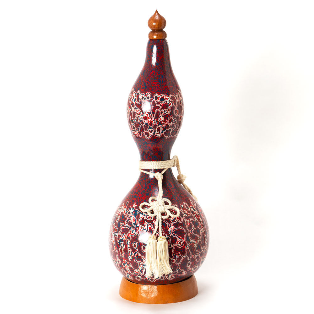 楽天市場】上州瓢箪 ひょうたんの置物020 二段模様 高さ56cm 研ぎ出し