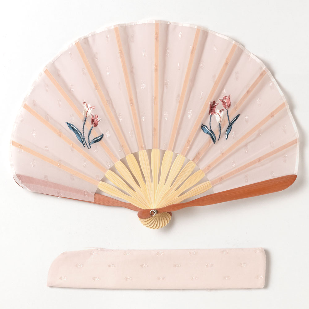 楽天市場】ガーデン刺繍扇子セット2020 チューリップ 刺繍入り布貼り