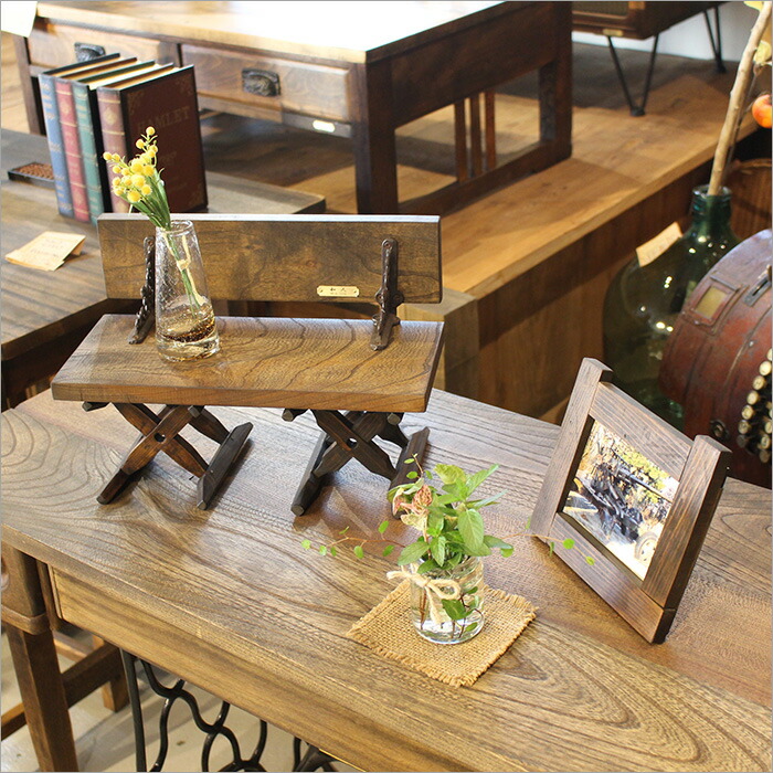 楽天市場】ケヤキ古材と古民具を使用した花台ベンチタイプ 日本製 木製