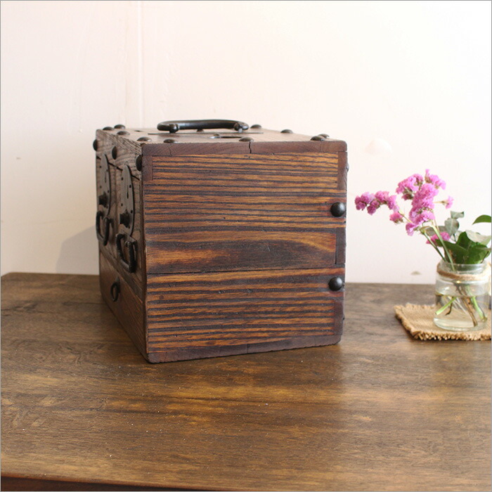 楽天市場】銭箱 銭函 鍵なし 貯金箱 賽銭箱 小 船箪笥 小引き出し 小物