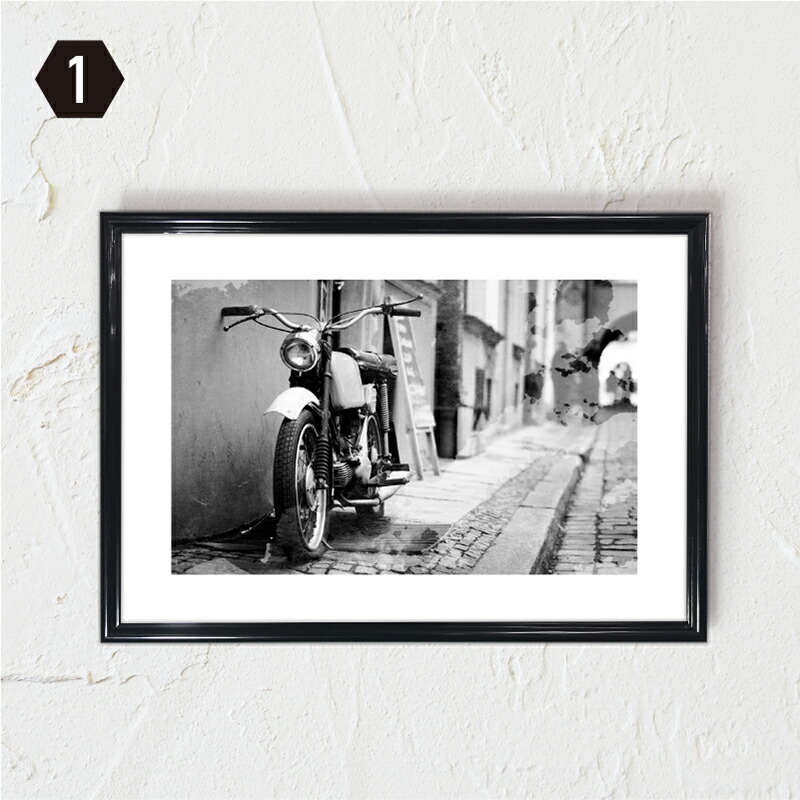 楽天市場】お得な5枚 セット 【フレーム付 アートポスター Motorcycles
