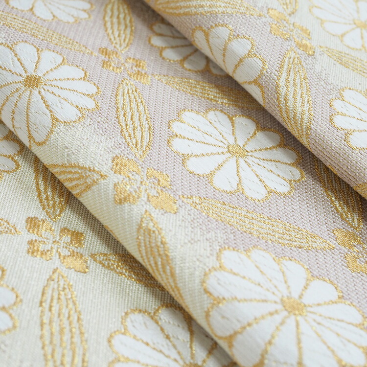 楽天市場】袋帯 礼装用 フォーマル 花菱格子に菊 日本製 京都 白×金