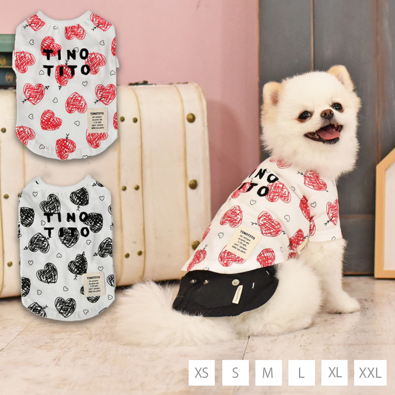 楽天市場】ハートプリントTシャツ XS/S/M/L/XL/XXL TINOTITO -ティノ