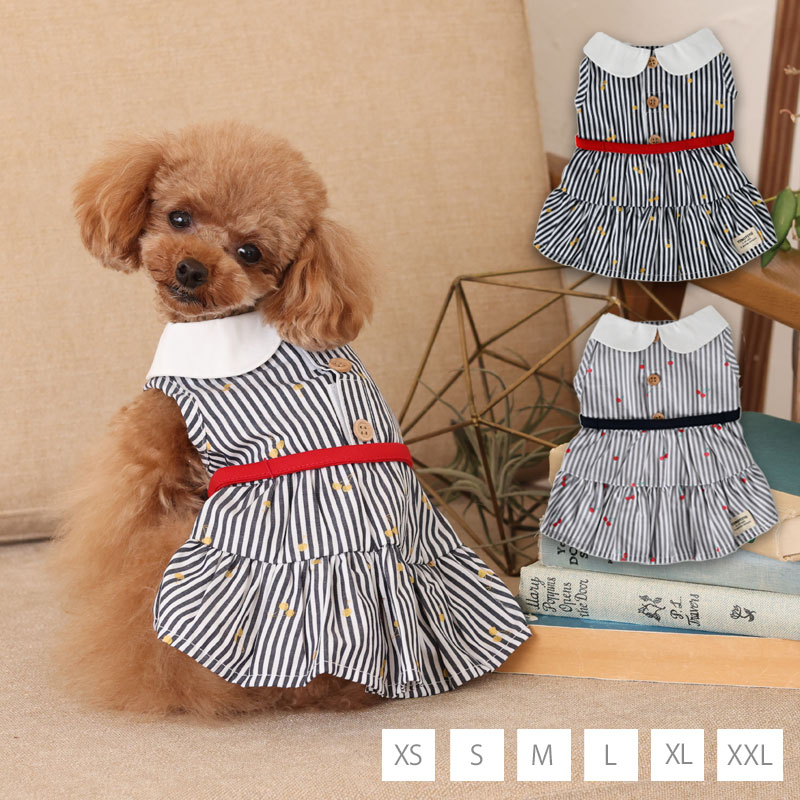 犬服 SS わんこの普段着ピンクのさくらんぼ