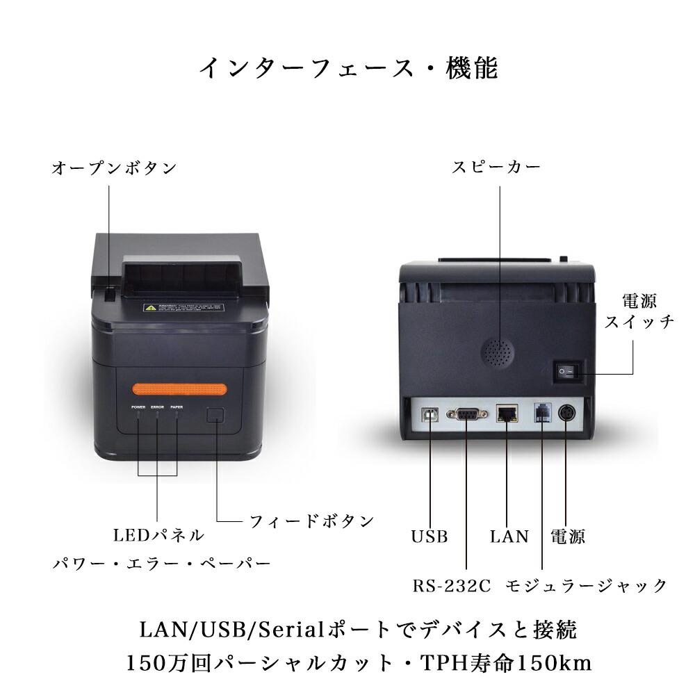 楽天市場】レシートプリンター サーマルプリンター WS-A300L キッチン