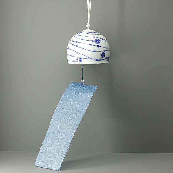 楽天市場】砥部焼 おしゃれ 「風鈴 線に花模様」 かわいい 厄除け 開運