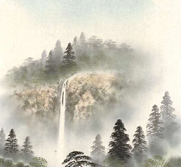 彩色山水 小野立耕 掛け軸 彩色山水 小野立耕 掛け軸 彩色山水 小野立