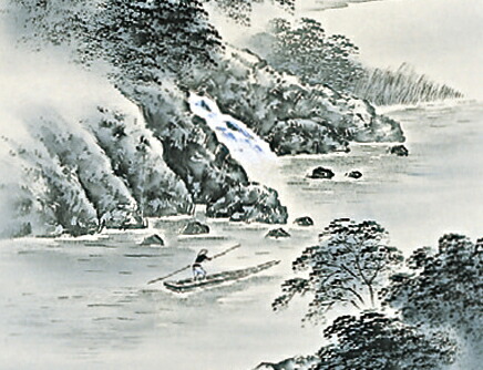 山水画 水墨画 掛軸 和紙 楽天市場】掛け軸 掛軸（かけじく）販売店