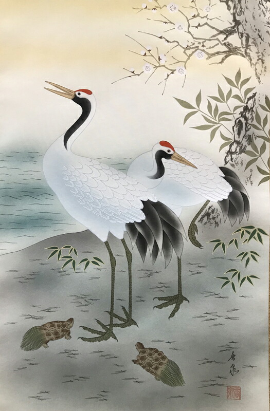 掛軸 松竹梅鶴亀 珠香作 楽天市場】掛け軸専門店 掛軸 かけじく 通販