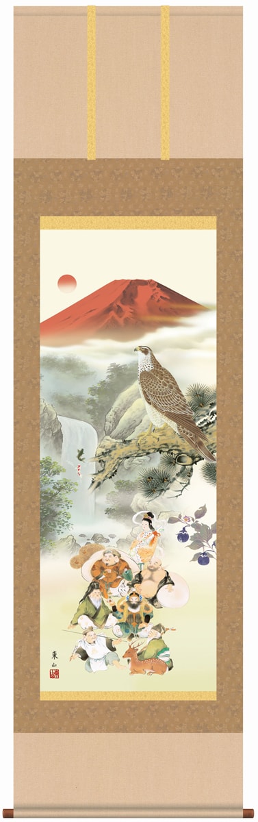 楽天市場】掛け軸 掛軸(かけじく)販売専門店[尺三立]吉祥初夢福徳図