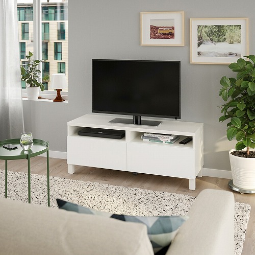 IKEA BESTA（ベストー）テレビ台 ホワイト 120×42×38cm BESTÅ ベストー