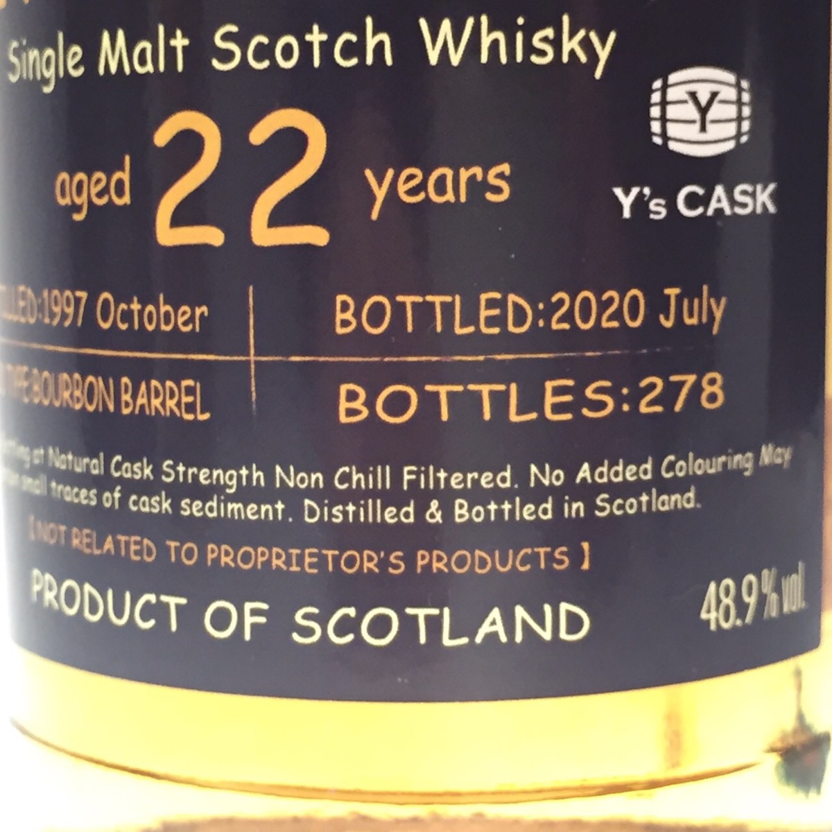楽天市場】◇ザ ファイネスト スペイサイド22年 Y'sカスク1997
