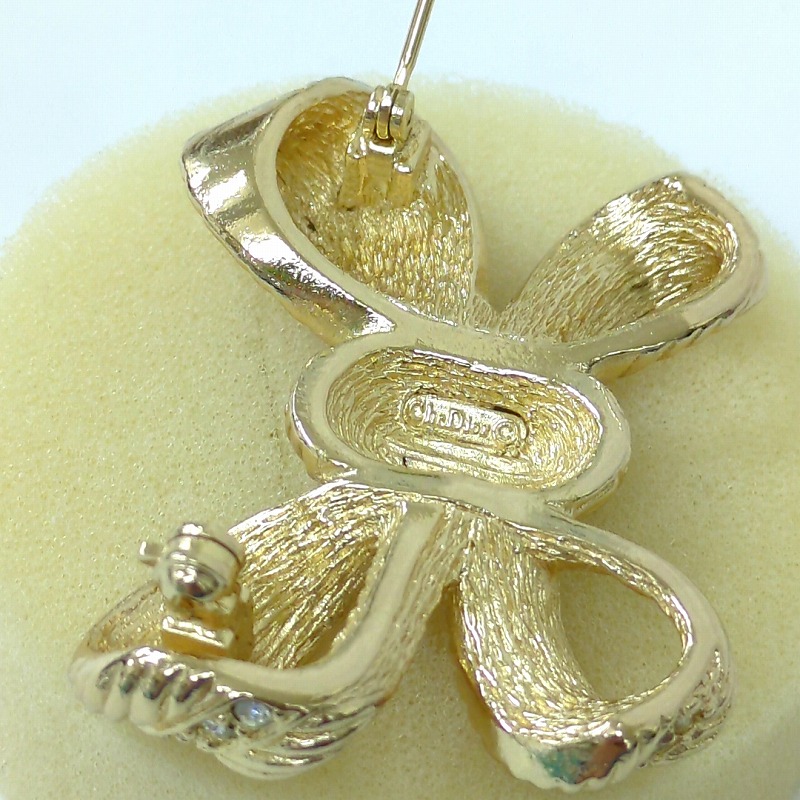 H2982 超美品!! クリスチャンディオール ラインストーン ブローチ