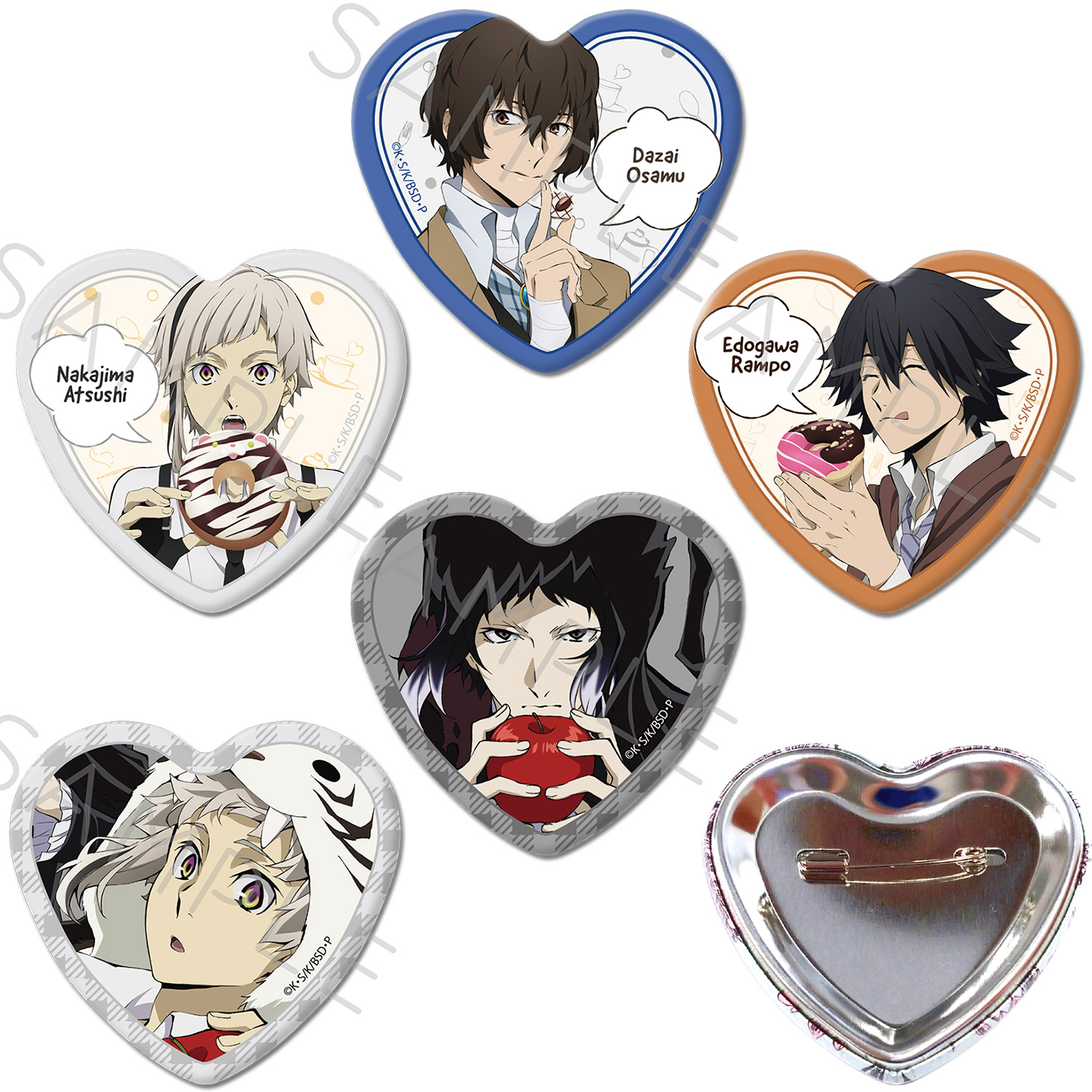 文豪ストレイドッグス 文スト 太宰治 ハート缶バッチ 20個 15歳 楽天