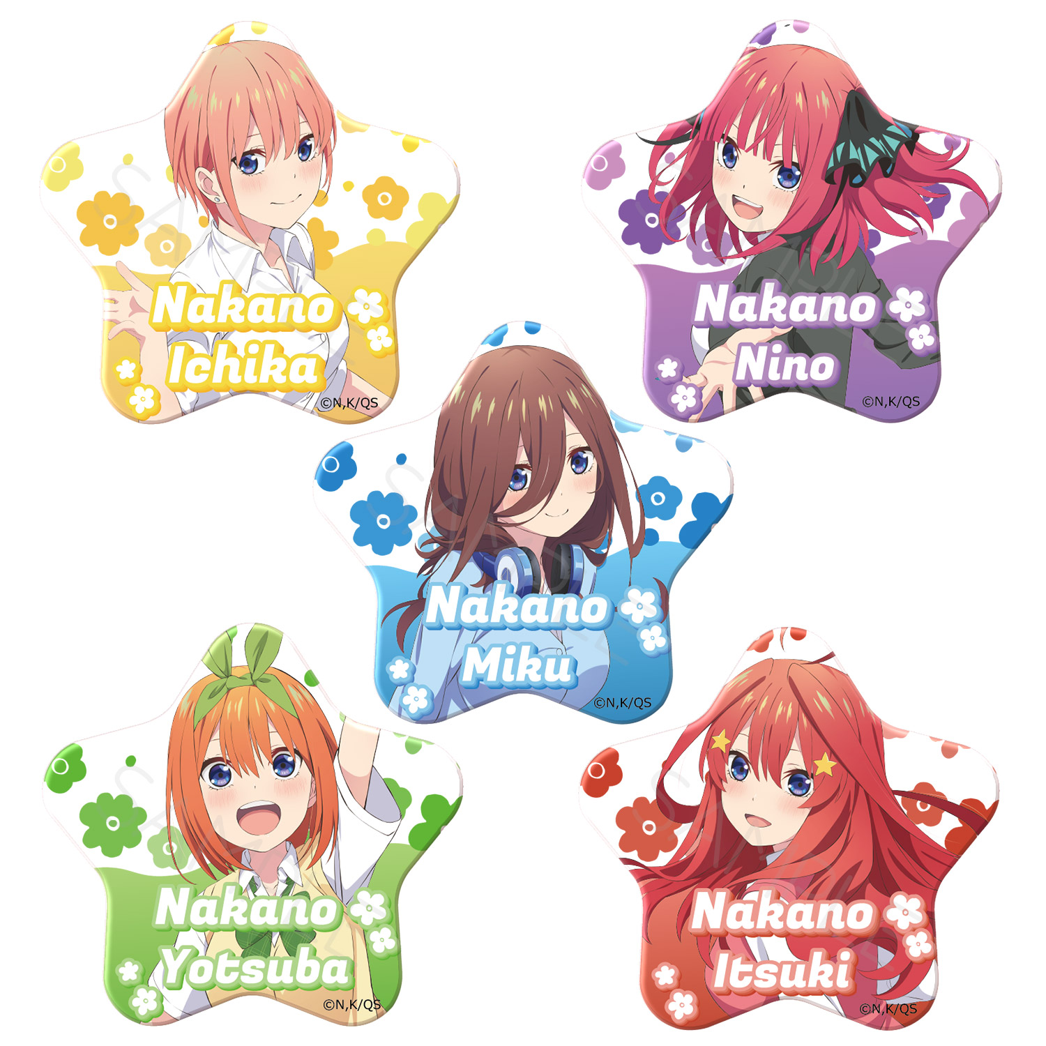 楽天市場】『五等分の花嫁』 第5弾 星型缶バッジ YA(一花) YB(二乃) YC