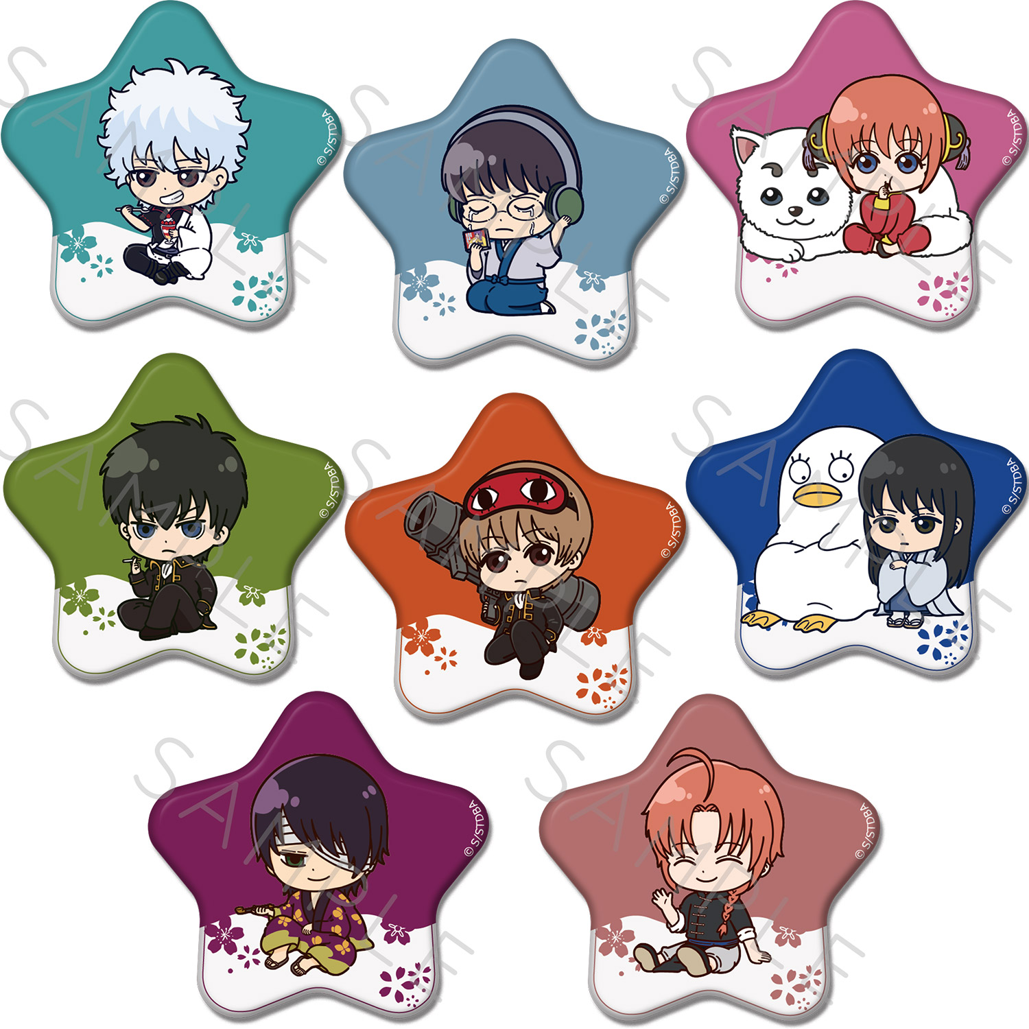 銀魂 サンリオ メイキングイラスト トレーディング缶バッジ 土方 沖田