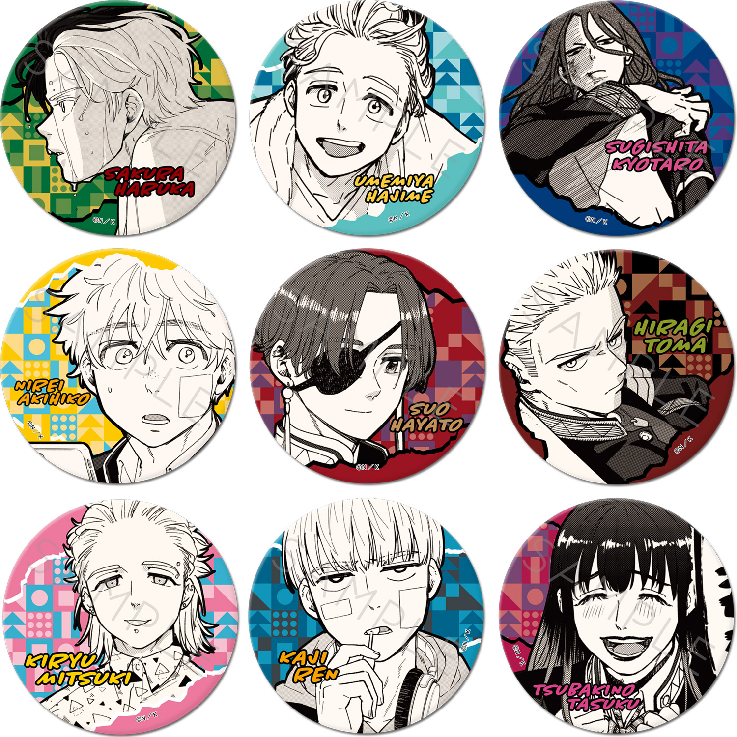 01 楡井秋彦 WIND BREAKER ジュエリー缶バッジ 原作絵 01 楡井秋彦