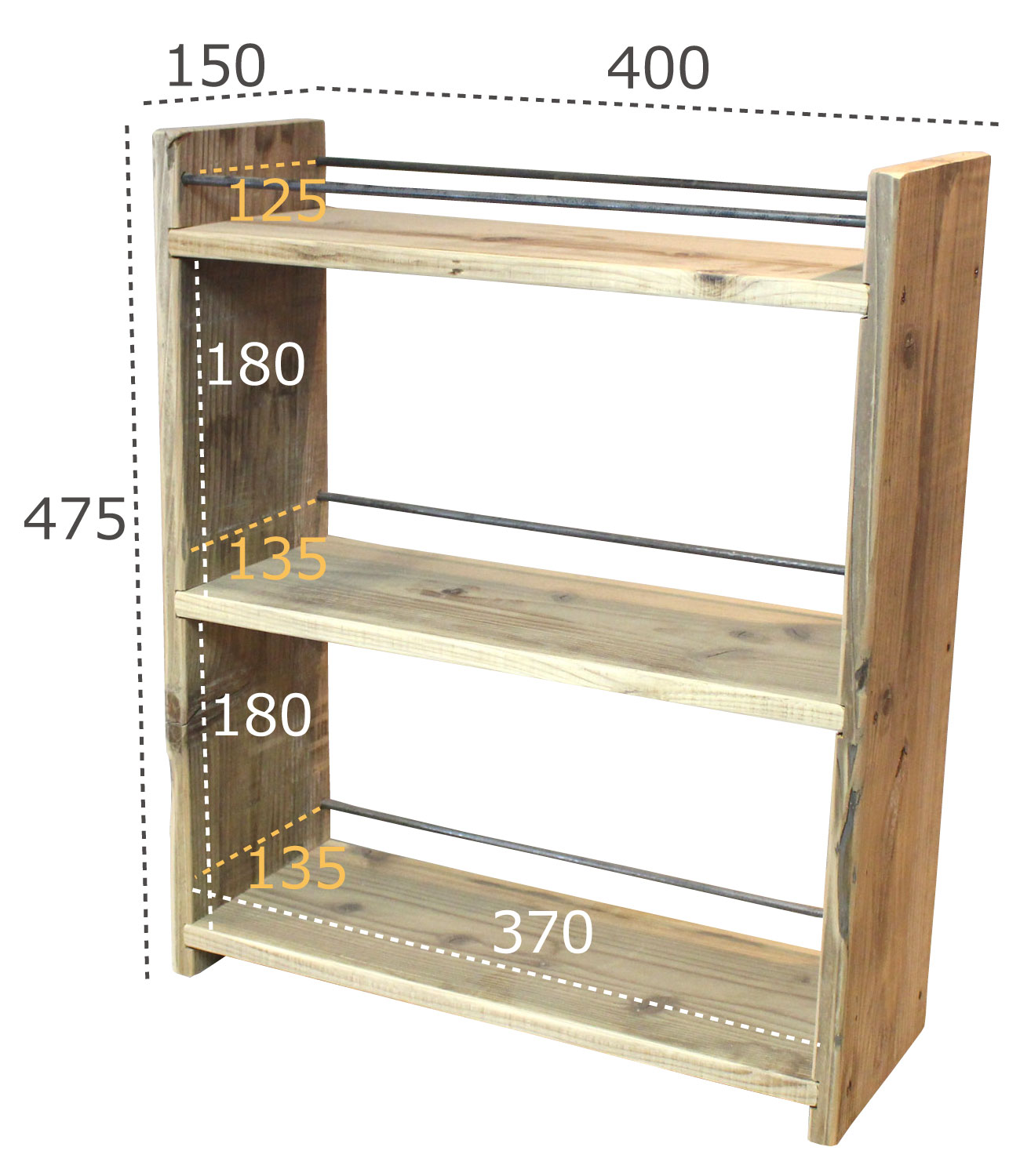 楽天市場】OLD ASHIBA（杉古材） ミニラックM（3段-180型）幅300