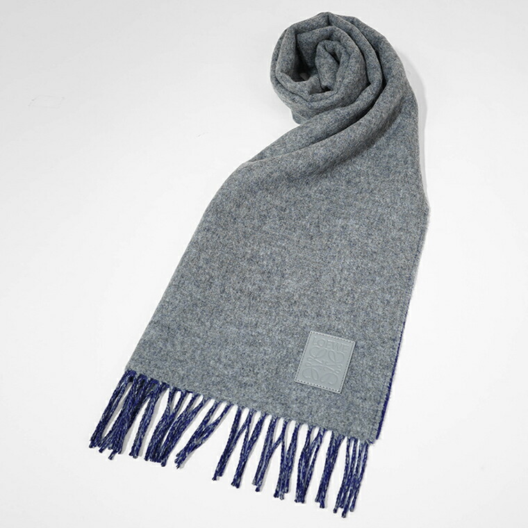 美品］LOEWE グレー ウール マフラー グレー 楽天市場】ロエベ