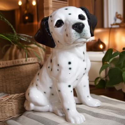 しぃーちゃんヴィンテージ犬の置物 ダルメシアンオブジェ 木製風